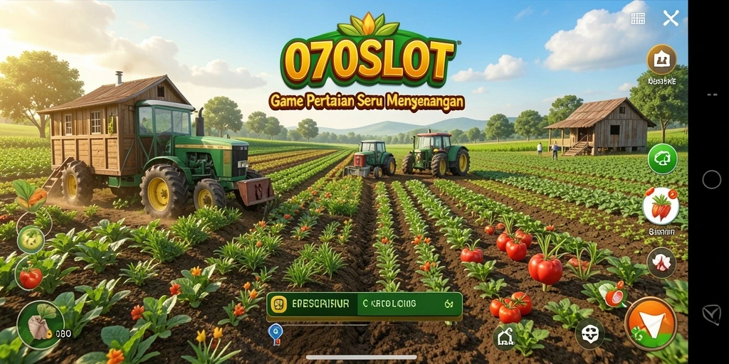 Tangkapan layar utama 070SLOT menampilkan gameplay pertanian yang seru.