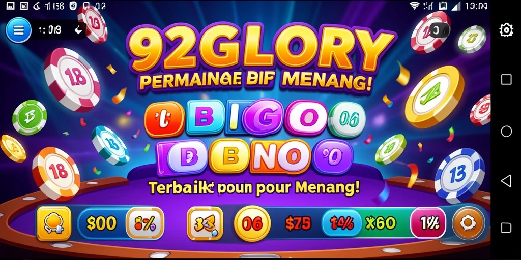 Screenshot gameplay 92GLORY menampilkan keseruan bermain Bingo.