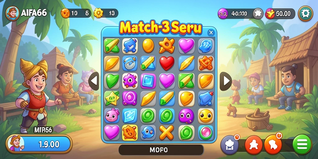 Tampilan gameplay AIFA66 yang menarik dalam kategori Match-3.