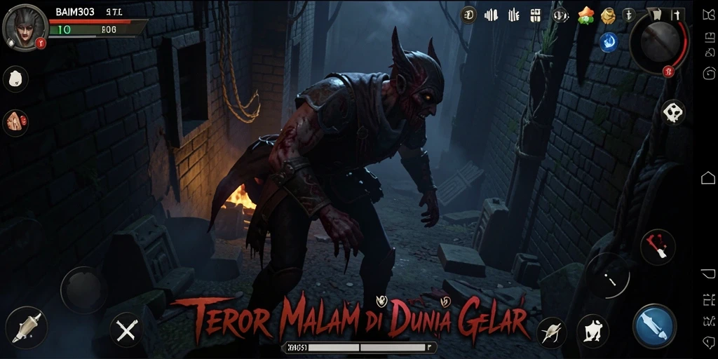 Screenshot menampilkan momen menegangkan dalam gameplay Horror BAIM303.