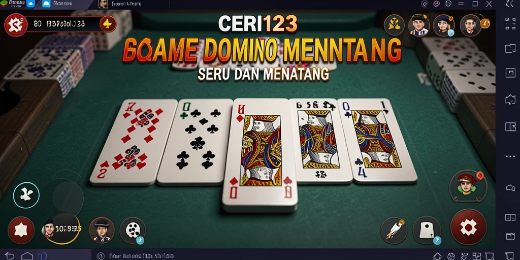 Tampilan seru gameplay CERI123 saat bermain Domino.