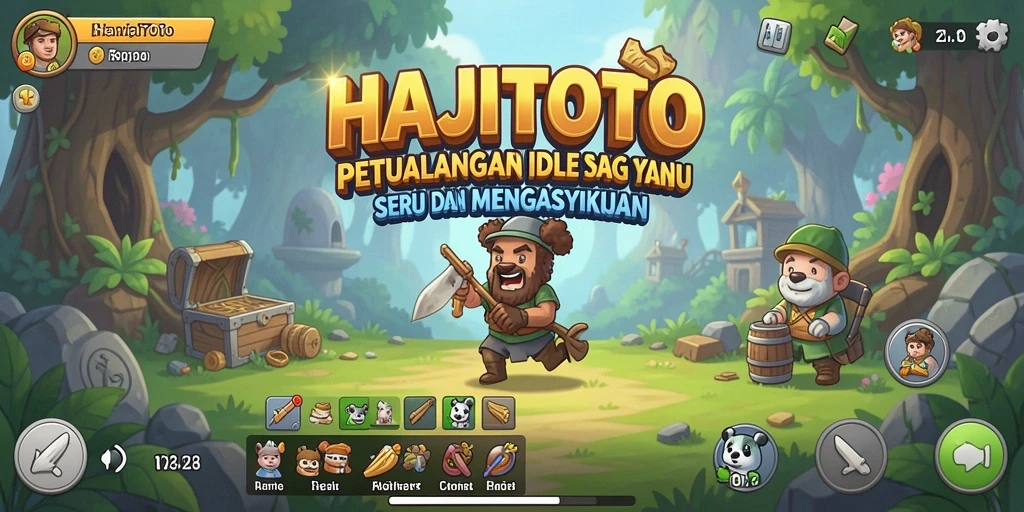 Tangkapan layar gameplay HAJITOTO yang menunjukkan karakter beraksi dalam misi Idle.