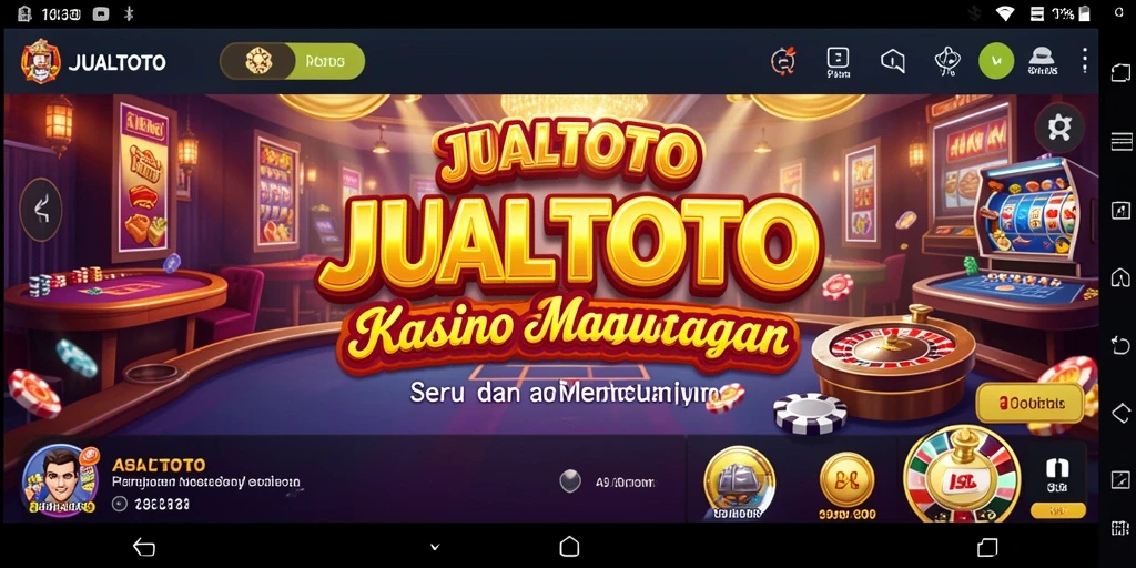 Tampilan gameplay seru dari aplikasi JUALTOTO dengan berbagai permainan Kasino.