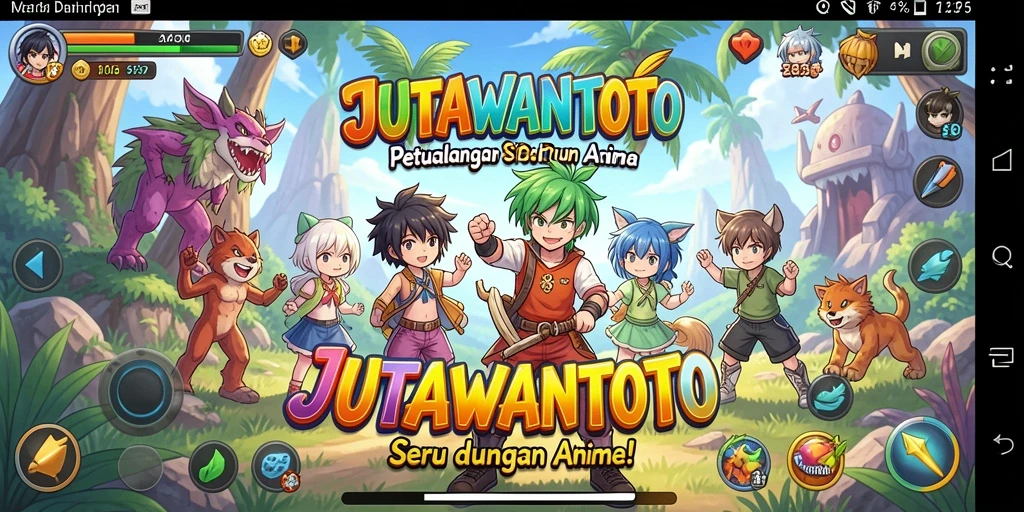 Gameplay seru JUTAWANTOTO dengan karakter Anime beraksi.
