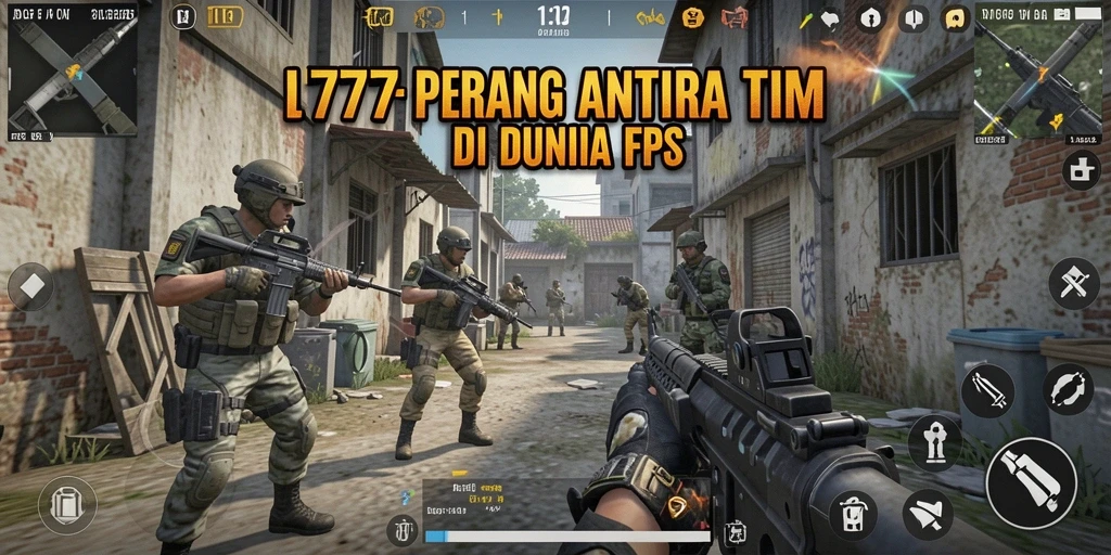Tampilan gameplay L777 dengan aksi tembak-menembak yang intens.