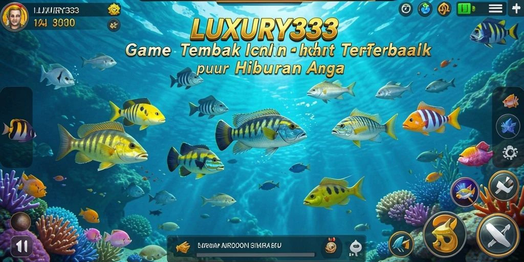Tampilan gameplay menarik di LUXURY333 saat menembak ikan.