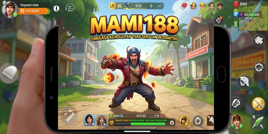 Screenshot gameplay MAMI188 yang menunjukkan aktivitas simulasi yang seru.