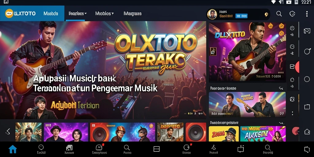 Screenshot OLXTOTO menampilkan gameplay interaktif dengan lagu-lagu populer.