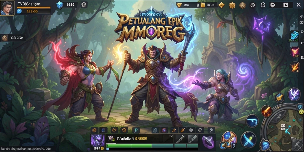 Screenshot gameplay TV888 menampilkan aksi seru dalam dunia MMORPG.