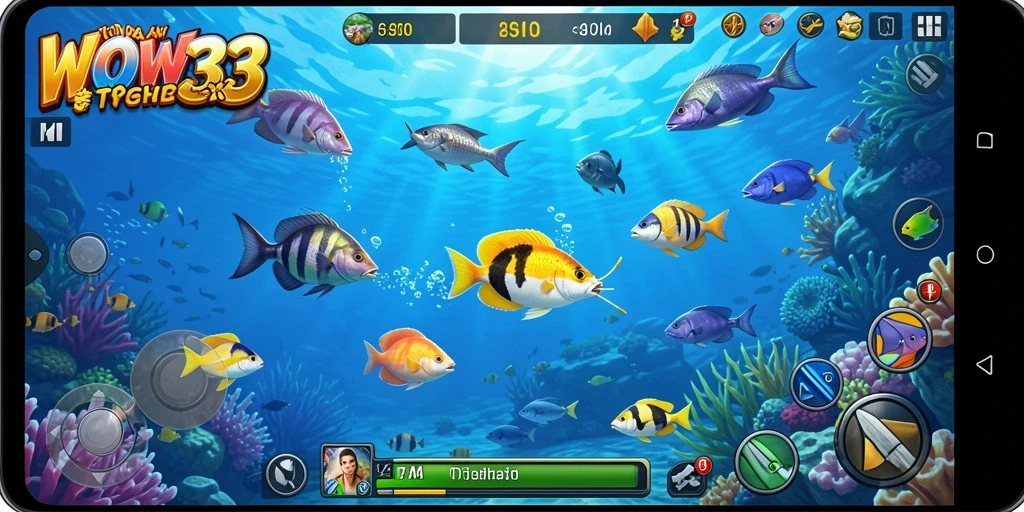 Tampilan gameplay Tembak Ikan yang mendebarkan di WOW33.