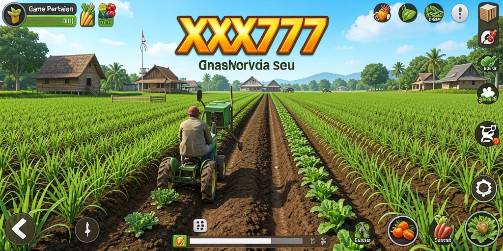 Screenshot gameplay XXX777 yang menunjukkan aktivitas pertanian yang seru.